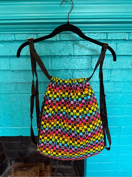 Disney Handbags - Disney Neon Checkerboard Drawstring Bag in Multi Colors